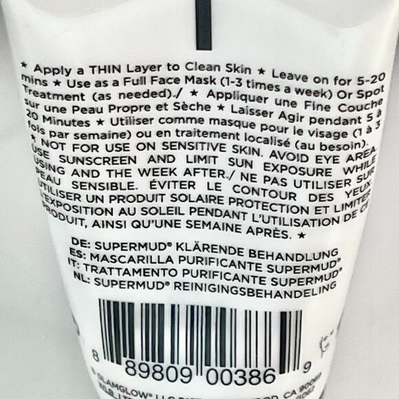 GlamGlow SuperMud Clearing Treatment Mask Excess Oil Travel .5 fl oz 15g New - Picture 5 of 5